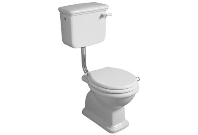 Бачок SIMAS LANTE Настенный на средней трубе с фронтальной ручкой смыва в комплекте с механизмом слива цвет белый бронза LA28B/D23BR