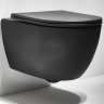 КОМПЛЕКТ Унитаз SIMAS TREVI подвесной безободковый с сиденьем с крышкой с микролифтом цвет черный матовый TR18/F85.NM+TR004.NM