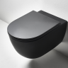 КОМПЛЕКТ Унитаз SIMAS TREVI подвесной безободковый с сиденьем с крышкой с микролифтом цвет черный матовый TR18/F85.NM+TR004.NM