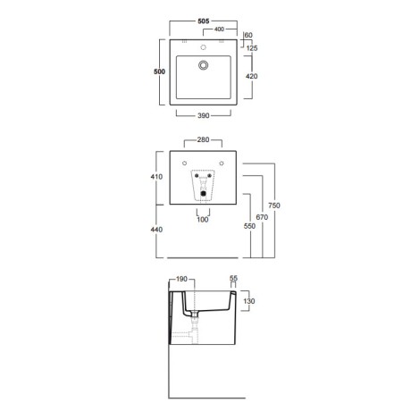 Раковина SIMAS FROZEN подвесная с одним намеченным отверстием в центре цвет белый FZ13