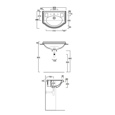 Раковина SIMAS ARCADE полувстраиваемая без отверстий цвет белый AR835.0