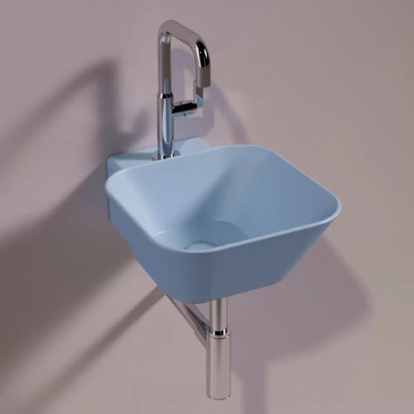 Раковина SIMAS WAVE с донным клапаном подвесная или накладная с одним отверстием цвет pervinca matt WA07