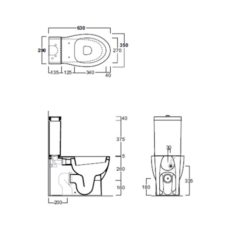 Унитаз SIMAS LFT Spazio напольный к бачку моноблок цвет белый LFT25