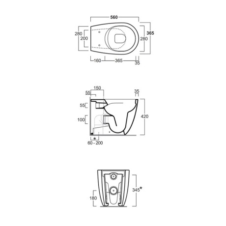 Унитаз SIMAS VIGNONI напольный приставной безободковый цвет белый VI01