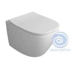 Комплект Унитаз SIMAS JUNIPER подвесной безободковый с вихревым смывом с сиденьем крышкой с микролифтом цвет белый KJU18