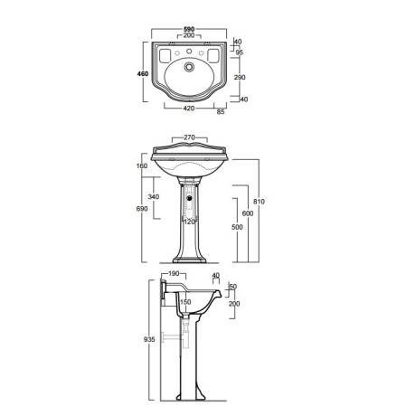 Раковина SIMAS ARCADE подвесная на пьедестал с одним отверстием со спинкой цвет белый AR814