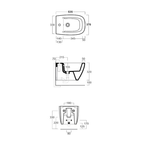 Биде SIMAS JUNIPER подвесное с одним отверстием цвет белый матовый JU19/F85.BM