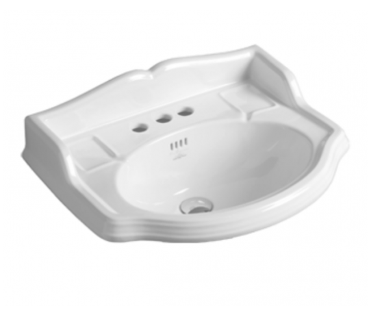 Раковина SIMAS ARCADE подвесная на пьедестал с тремя отверстиями со спинкой цвет белый AR814