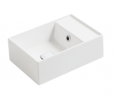 Раковина SIMAS AGILE подвесная или накладная без отверстия с полкой правой цвет белый AG40.0