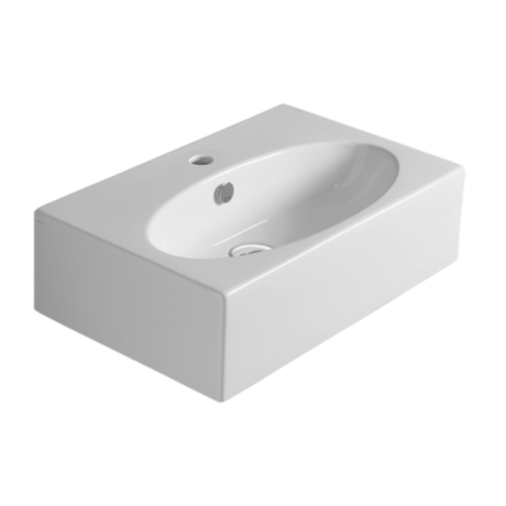 Раковина SIMAS LFT Spazio подвесная или накладная с одним отверстием цвет белый LFT54.1