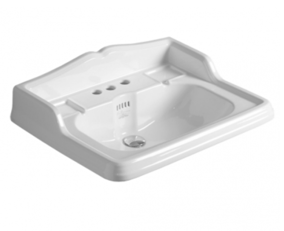 Раковина SIMAS ARCADE подвесная на пьедестал на тумбу с тремя отверстиями со спинкой цвет белый AR834