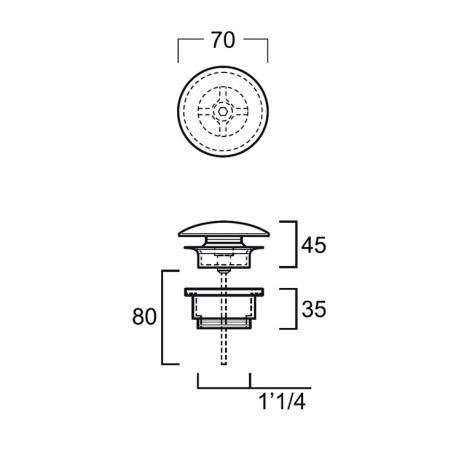 Донный клапан SIMAS цвет черный матовый PLCE.NM