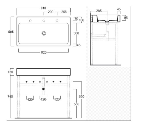 Раковина SIMAS FROZEN накладная для установки на консоль с одним отверстием в центре цвет белый U90