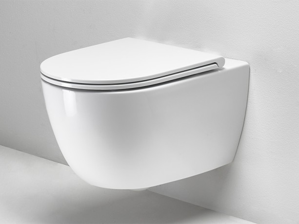 КОМПЛЕКТ Унитаз SIMAS TREVI подвесной безободковый с сиденьем с крышкой с микролифтом цвет белый TR18/F85+TR004