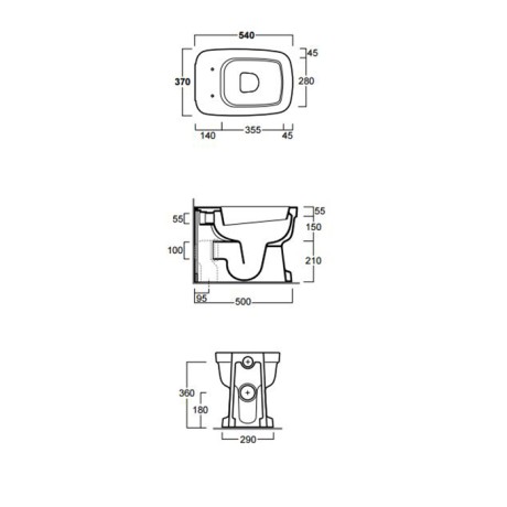 Унитаз SIMAS EVOLUTION Напольный приставной цвет белый EVO01