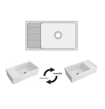 Кухонная мойка SIMAS LAVABI накладная глазированная с 4 сторон без отверстий цвет белый Q540