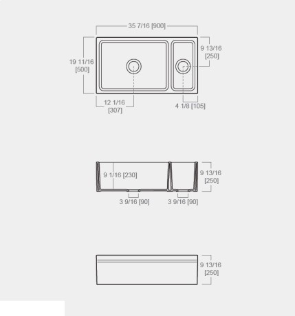 Кухонная мойка SIMAS LAVABI накладная двойная глазированная с 4 сторон без отверстий цвет белый Q542