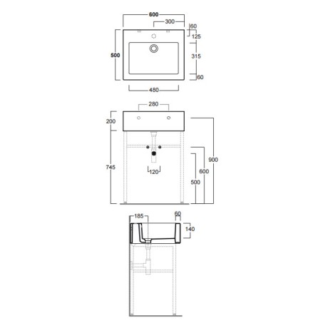 Раковина SIMAS FROZEN подвесная накладная для установки на консоль с одним намеченным отверстием в центре цвет белый FZ10