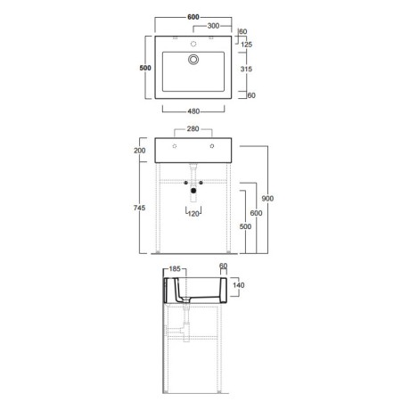 Раковина SIMAS FROZEN накладная для установки на консоль с одним намеченным отверстием в центре консоль цвет белый FZ11