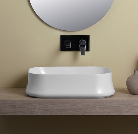 Раковина SIMAS SHARP накладная без отверстий цвет белый SH08