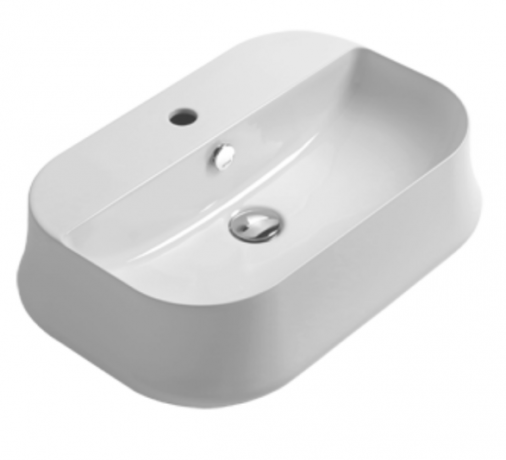 Раковина SIMAS SHARP накладная с одним отверстием цвет белый SH09