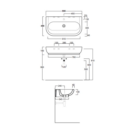 Раковина SIMAS E-Line подвесная с одним отверстием цвет белый EL11