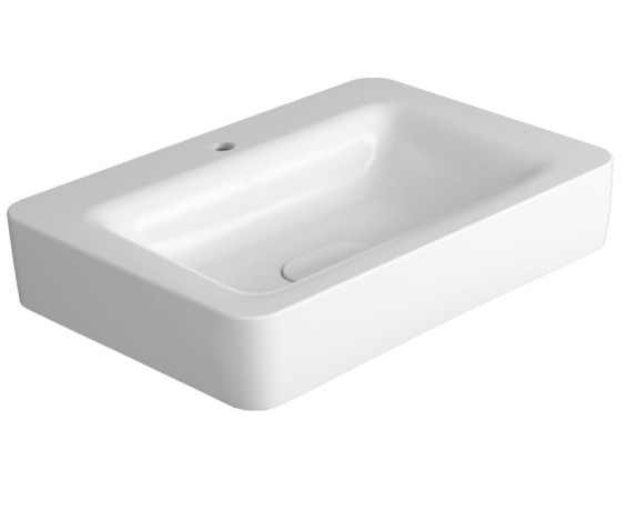 Раковина SIMAS HENGES подвесная или накладная с одним отверстием цвет белый HE10