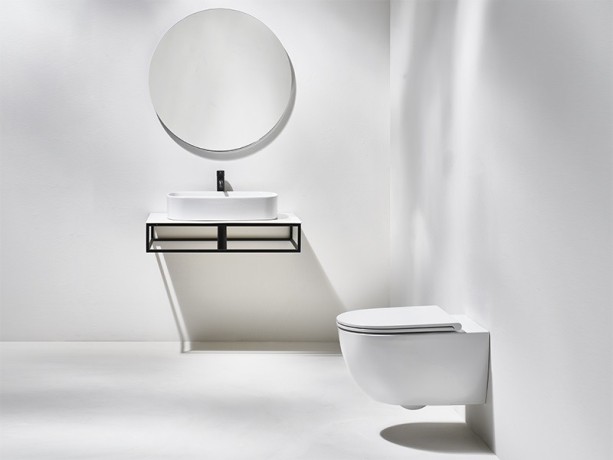 КОМПЛЕКТ Унитаз SIMAS TREVI подвесной безободковый с сиденьем с крышкой с микролифтом цвет белый матовый TR18/F85.BM+TR004.BM