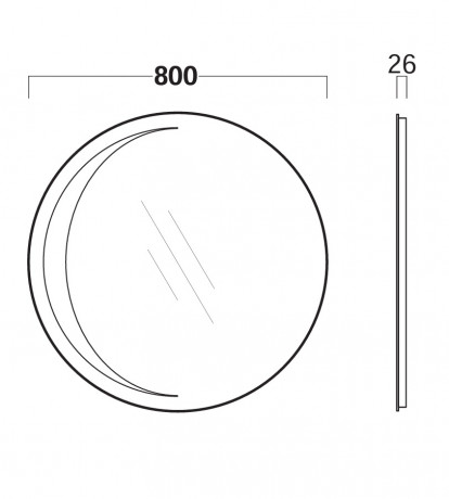 Зеркало SIMAS HENGES настенное с подсветкой MEZZALUNA HES04