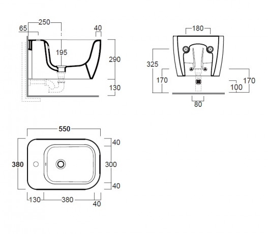 Биде SIMAS HENGES подвесное с одним отверстием цвет белый HE19/F85