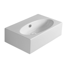 Раковина SIMAS LFT Spazio подвесная или накладная с одним намеченным отверстием цвет белый LFT54