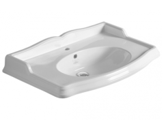 Раковина SIMAS ARCADE подвесная на тумбу на ноги на кронштейны с одним отверстием со спинкой цвет белый AR864