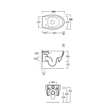 Унитаз SIMAS LFT Spazio подвесной Безободковый цвет белый LFT18/F85