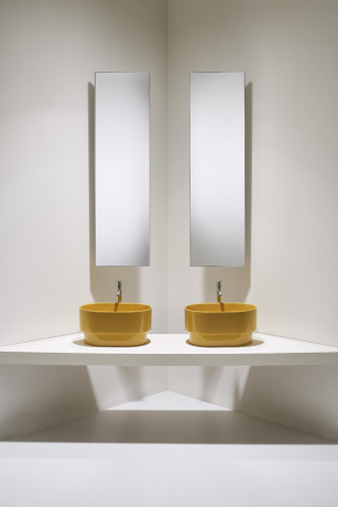 Раковина SIMAS PO-MO накладная или полувстраиваемая сверху без отверстий цвет белый PO04