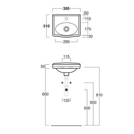 Раковина SIMAS LONDRA подвесная с одним отверстием цвет белый LO944