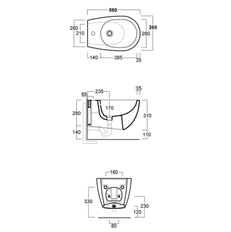 Комплект унитаз SIMAS VIGNONI подвесной безободковый  с сиденьем с микролифтом цвет черный глянцевый VI18/F85.NE +VI004.NE +VI19/F85.NE Биде SIMAS VIGNONI подвесное с одним отверстием цвет черный глянцевый