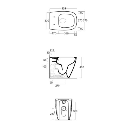 Унитаз SIMAS JUNIPER напольный приставной безободковый с вихревым смывом цвет белый JU01