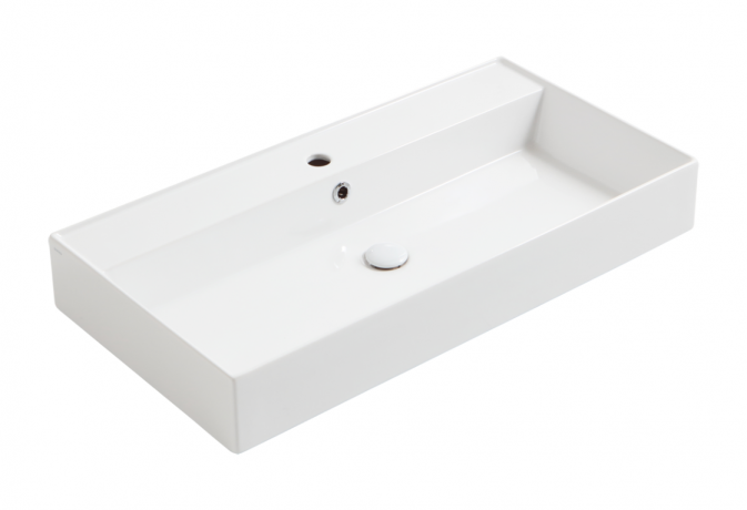 Раковина SIMAS AGILE подвесная или накладная с одним отверстием цвет белый AG91