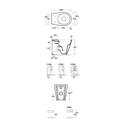 Унитаз SIMAS GAMBASSI напольный приставной безободковый цвет белый GA01