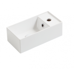 Раковина SIMAS AGILE подвесная или накладная с одним отверстием с полкой правой цвет белый AG20