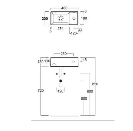 Раковина SIMAS AGILE подвесная или накладная с одним отверстием с полкой правой цвет белый AG20