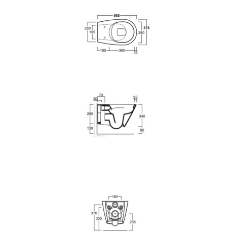 Унитаз SIMAS GAMBASSI подвесной безободковый цвет белый GA18/F85