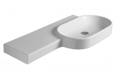 Раковина SIMAS FLOW подвесная с одним намеченным отверстием цвет белый FL22