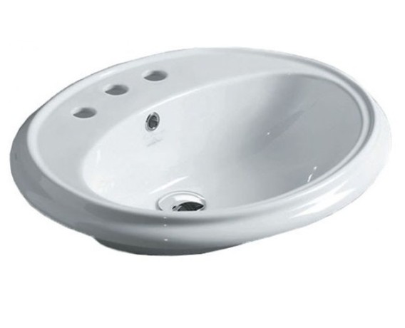 Раковина SIMAS ARCADE встраиваемая сверху с тремя отверстиями цвет белый AR859