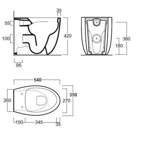 Унитаз SIMAS BORMIO напольный приставной безободковый цвет белый BR01