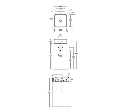 Раковина SIMAS FLOW подвесная с одним намеченным отверстием цвет белый FL15