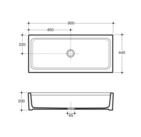 Раковина SIMAS SPECIALI накладная эмалированная с 4 сторон без отверстий цвет белый S76