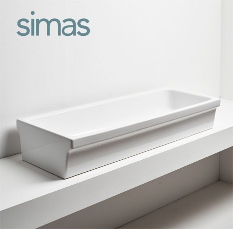 Раковина SIMAS SPECIALI накладная эмалированная с 4 сторон без отверстий цвет белый S77