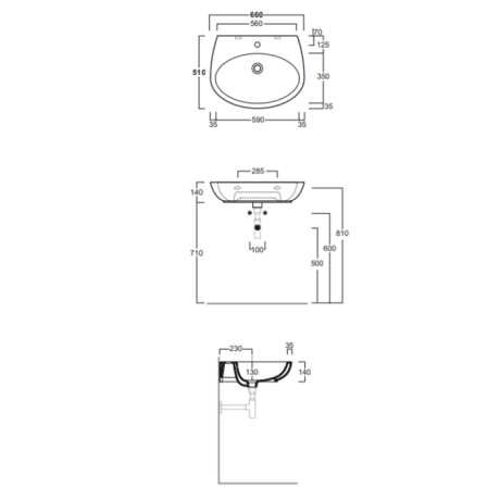 Раковина SIMAS BORMIO подвесная с одним отверстием цвет белый BR10