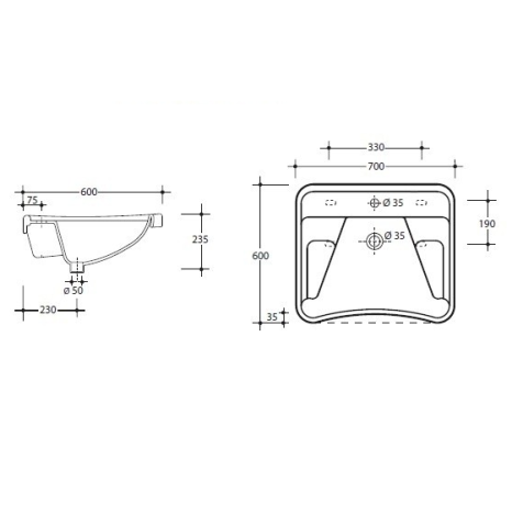 Кронштейн SIMAS SPECIALI для раковины для инвалидов откидывающийся пневматический ST100